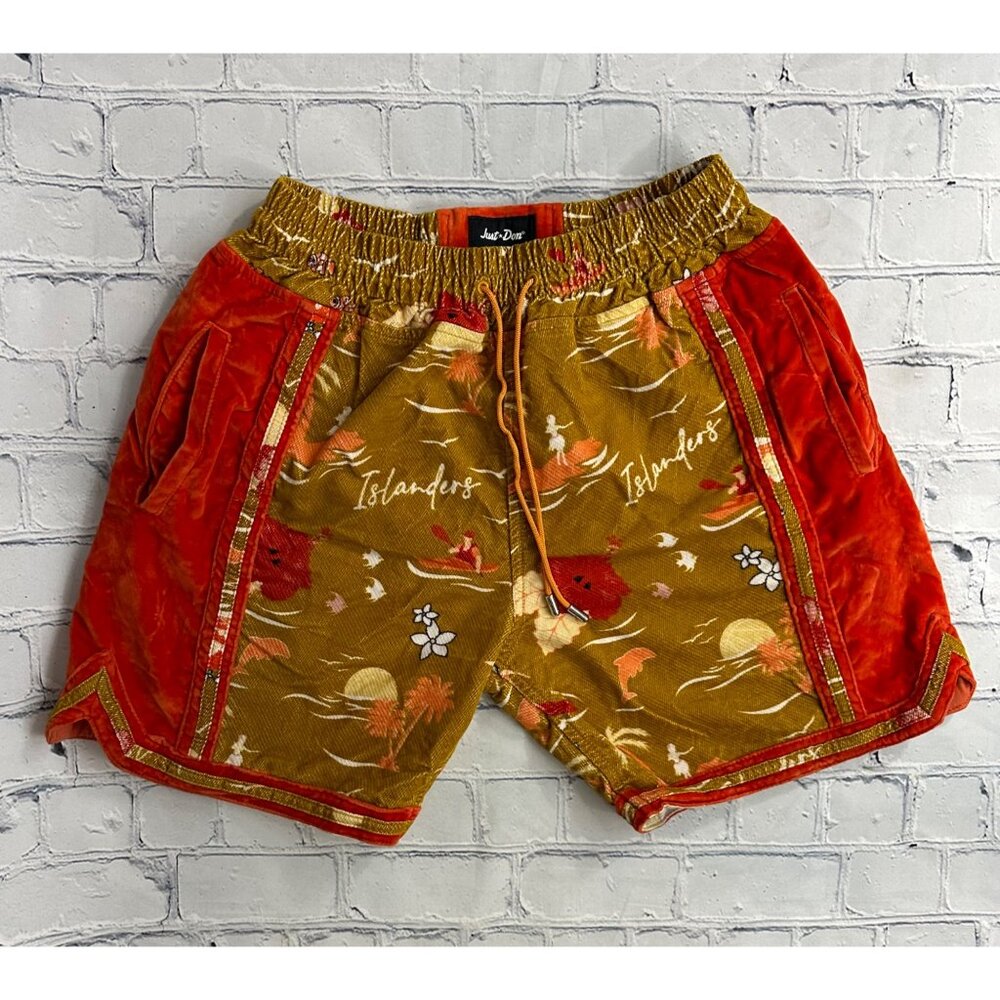 Just Don Hawaiian Graphic Print Shorts